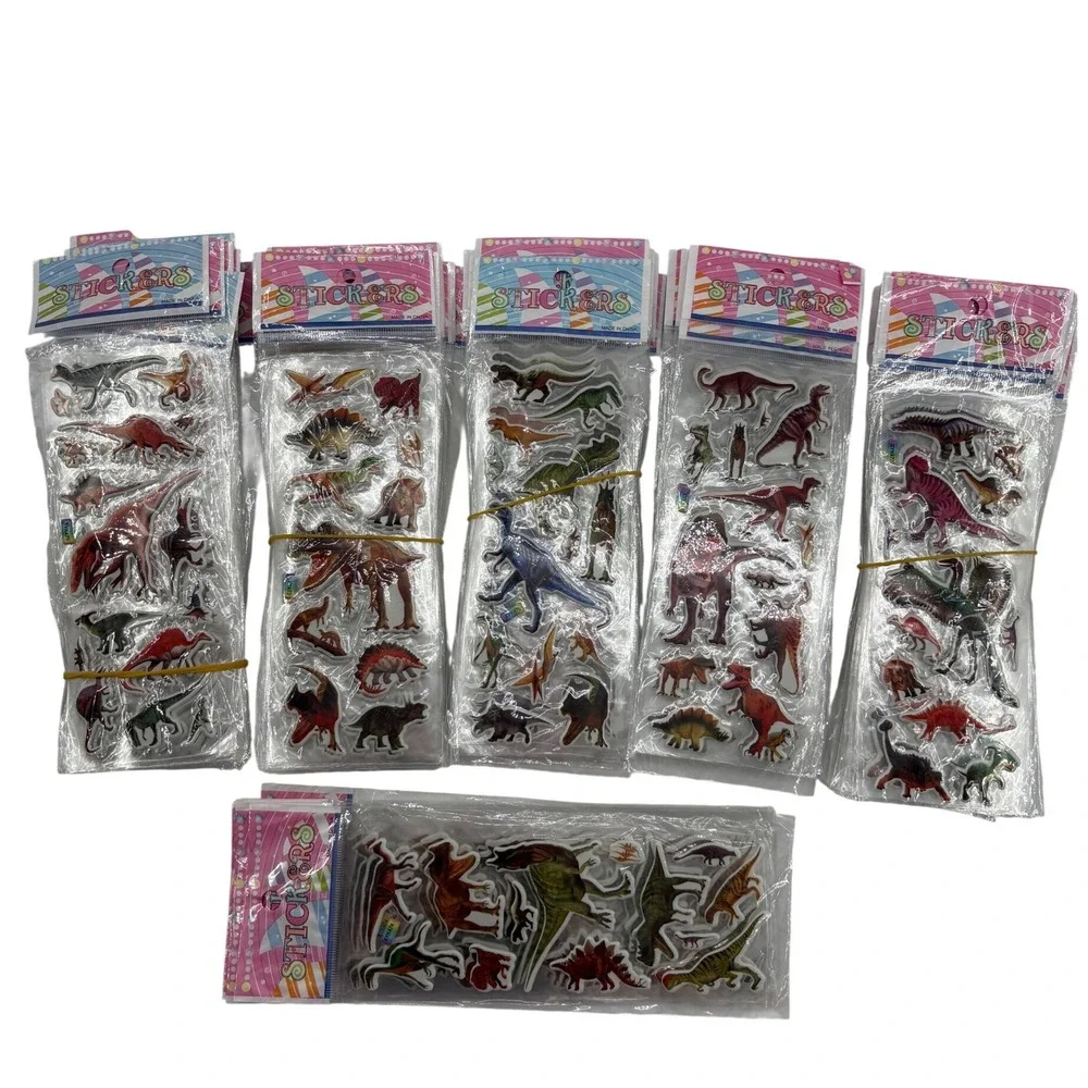 Bulk Kids Sticker Lot 82 Packs Realistic Dinosaur Sheets Classroom Party Favors